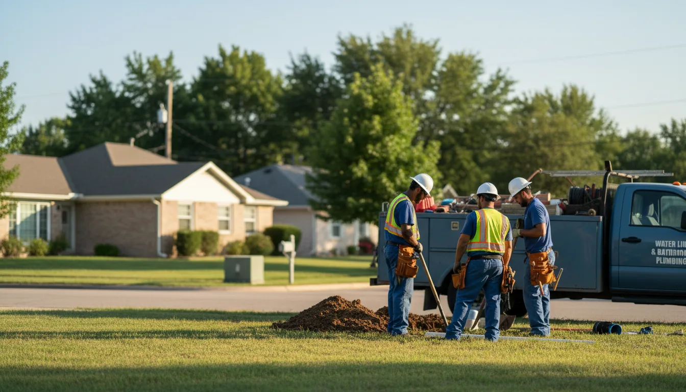 Residential water line and bathroom plumbing service in Peach Orchard, AR